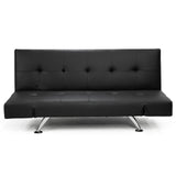 Sarantino Brooklyn Futon Faux Leather Furniture Adjustable Suite Black