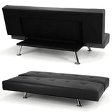 Sarantino Brooklyn Futon Faux Leather Furniture Adjustable Suite Black