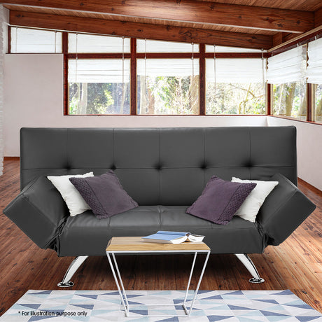 Sarantino Brooklyn Futon Faux Leather Furniture Adjustable Suite