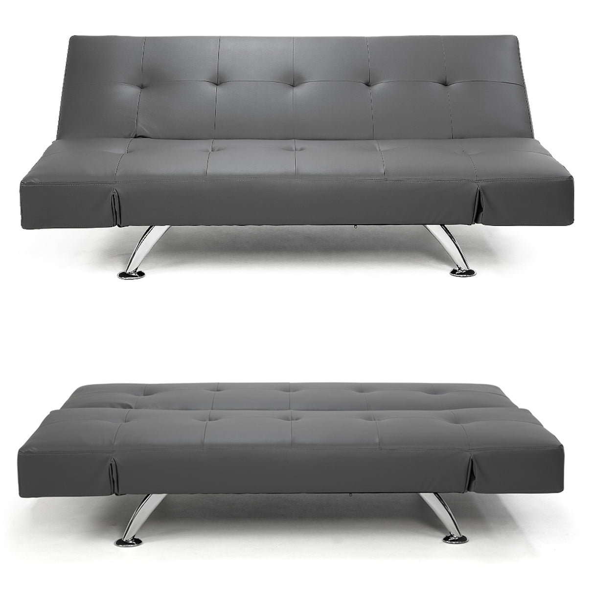 Sarantino Brooklyn Futon Faux Leather Furniture Adjustable Suite