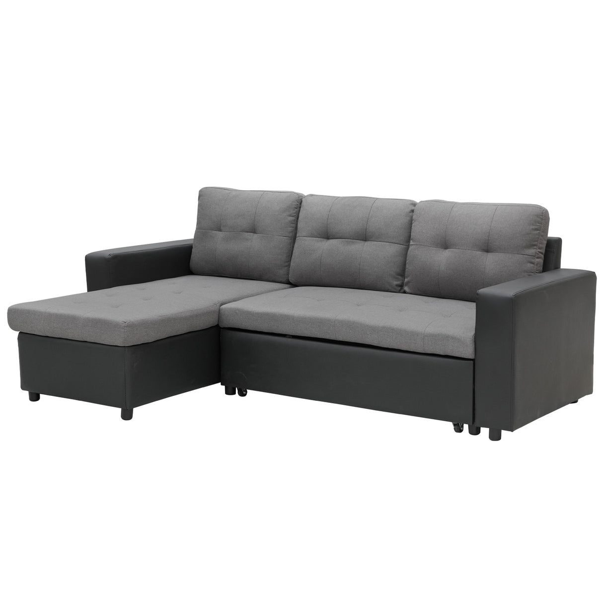 Ember Corner Sofa Linen Lounge Couch L-shaped Modular Furniture Home Chaise Grey