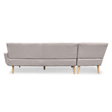 Ember Faux Linen Corner Sofa Lounge L-shaped Chaise Light Grey