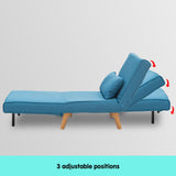 Sarantino Adjustable Futon Linen Bed Seat - Blue