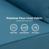 Sarantino Adjustable Futon Linen Bed Seat - Blue