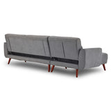 Sarantino Faux Velvet Sofa Bed Couch Lounge Chaise Cushions Light Grey