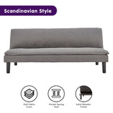 Sarantino 3 Seater Modular Faux Linen Fabric Futon -Dark Grey