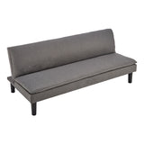 Sarantino 3 Seater Modular Faux Linen Fabric Futon -Dark Grey