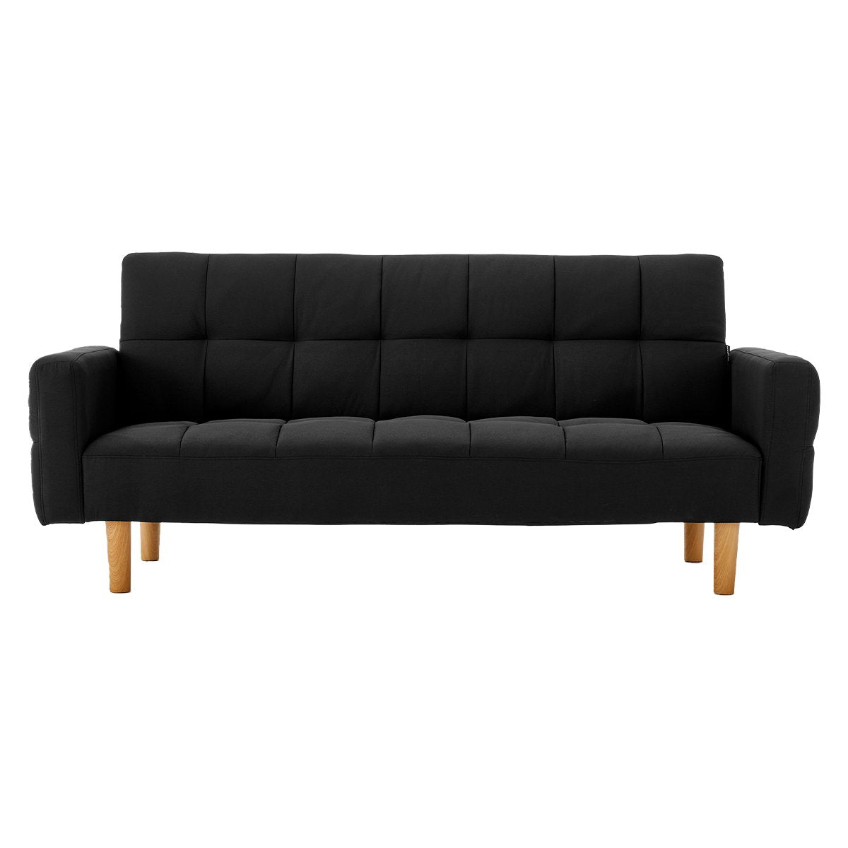 Sarantino 3-Seater Fabric Sofa Bed Futon - Black