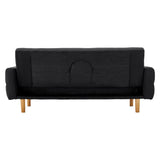 Sarantino 3-Seater Fabric Sofa Bed Futon - Black