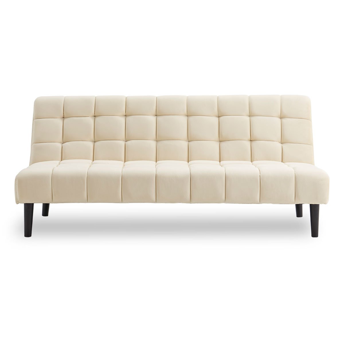 Sarantino Faux Suede Fabric Futon Furniture - Beige