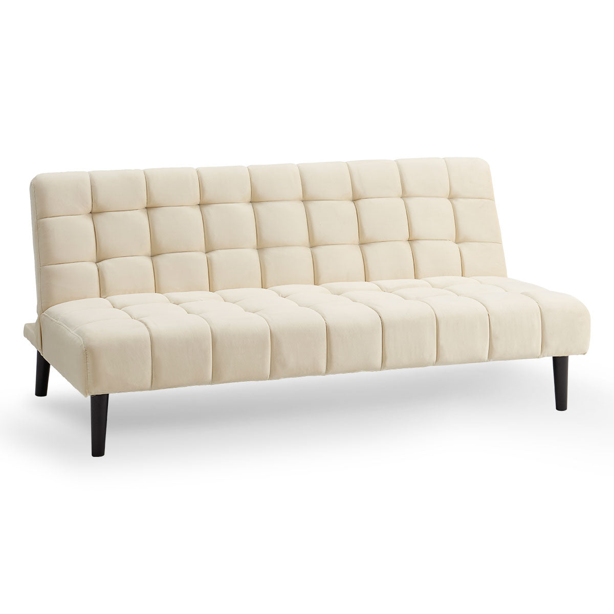 Sarantino Faux Suede Fabric Futon Furniture - Beige