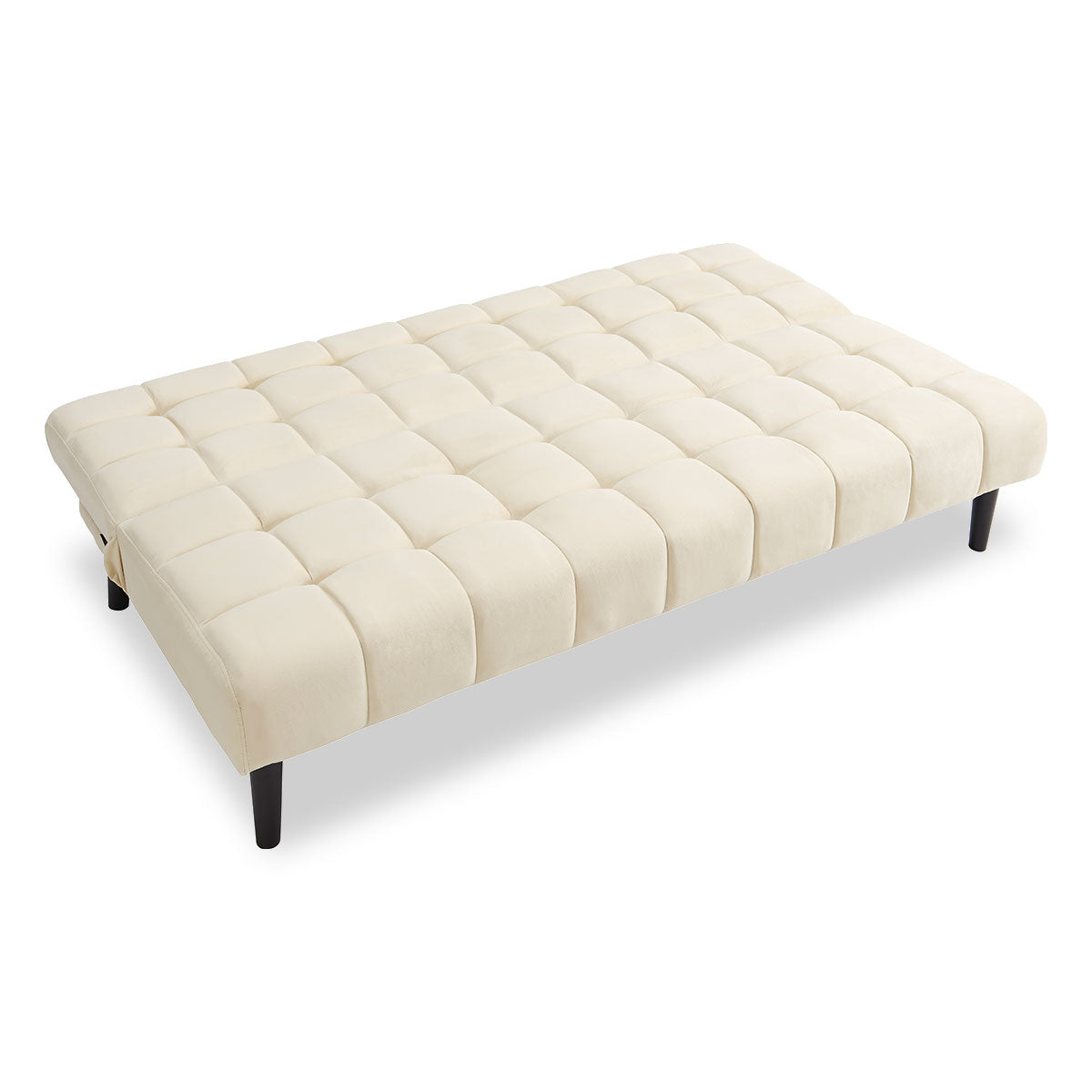 Sarantino Faux Suede Fabric Futon Furniture - Beige