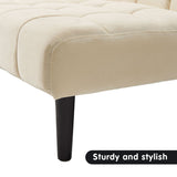 Sarantino Faux Suede Fabric Futon Furniture - Beige