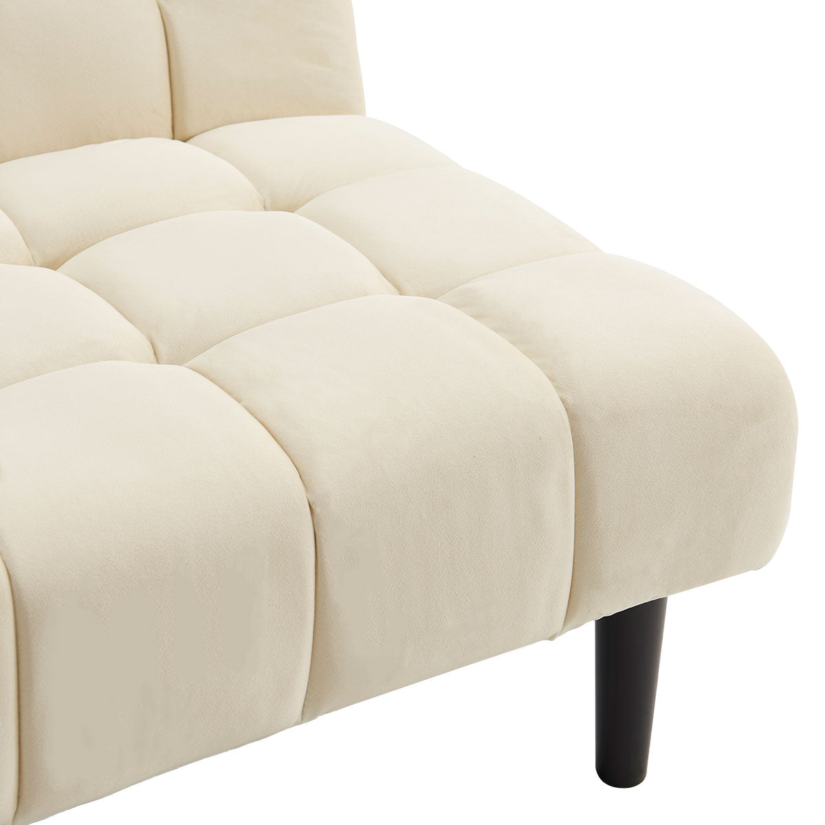 Sarantino Faux Suede Fabric Futon Furniture - Beige