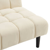 Sarantino Faux Suede Fabric Futon Furniture - Beige