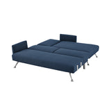 Sarantino Mia 3-Seater Sofa Bed with Chaise & 3 Pillows - Blue