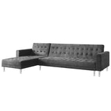 Sarantino Adjustable Futon Velvet - Grey