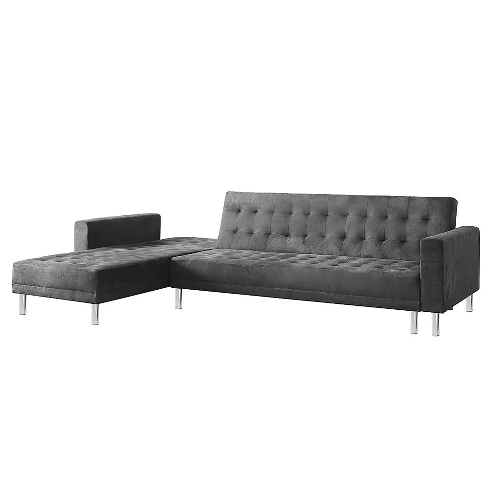 Sarantino Adjustable Futon Velvet - Grey