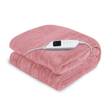 Laura Hill Heated Electric Blanket Throw Coral Warm Fleece Pink