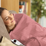 Laura Hill Heated Electric Blanket Throw Coral Warm Fleece Pink