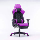 Gaming Chair Ergonomic Racing chair 165° Reclining Gaming Seat 3D Armrest Footrest Black Purple