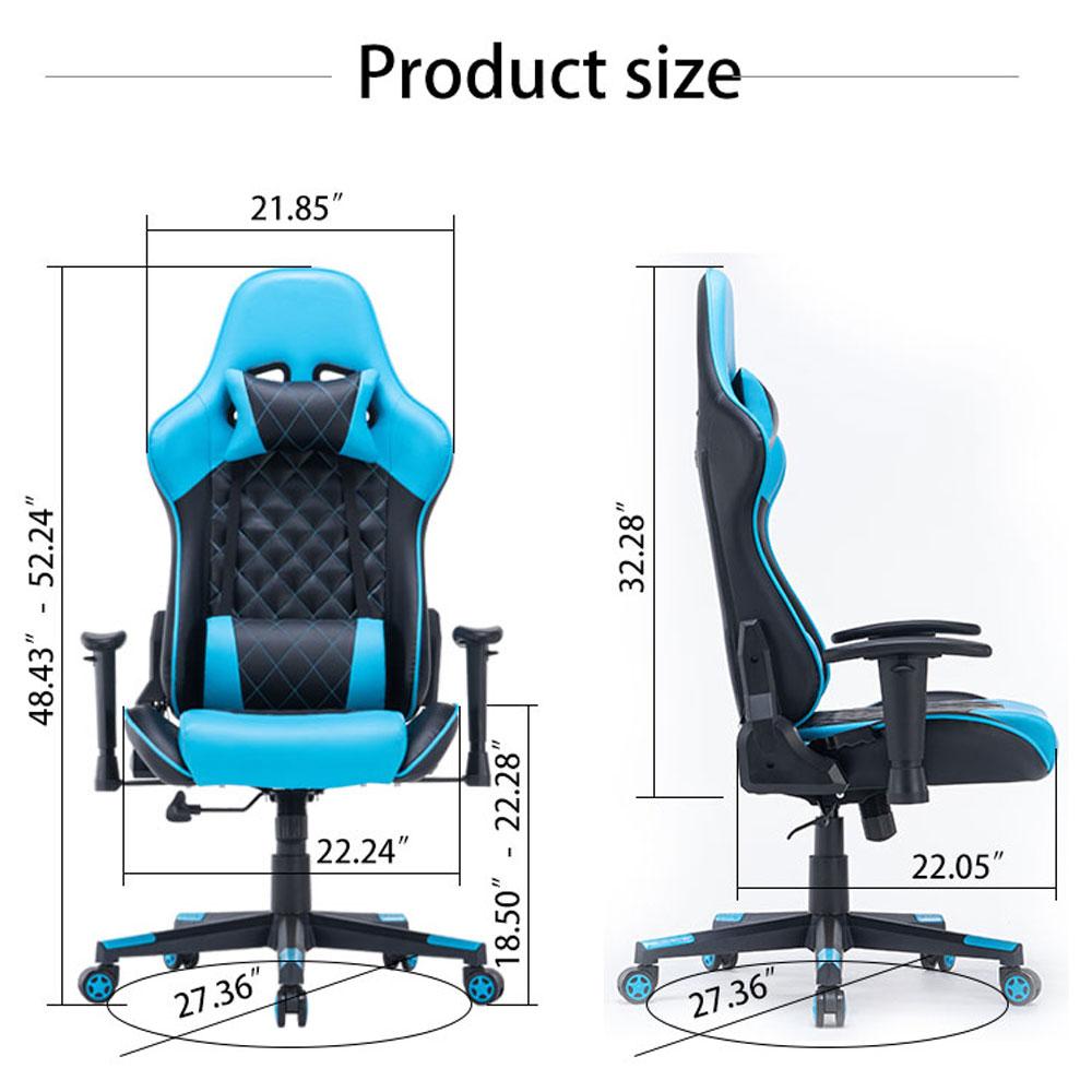 Gaming Chair Ergonomic Racing chair 165° Reclining Gaming Seat 3D Armrest Footrest Green Black