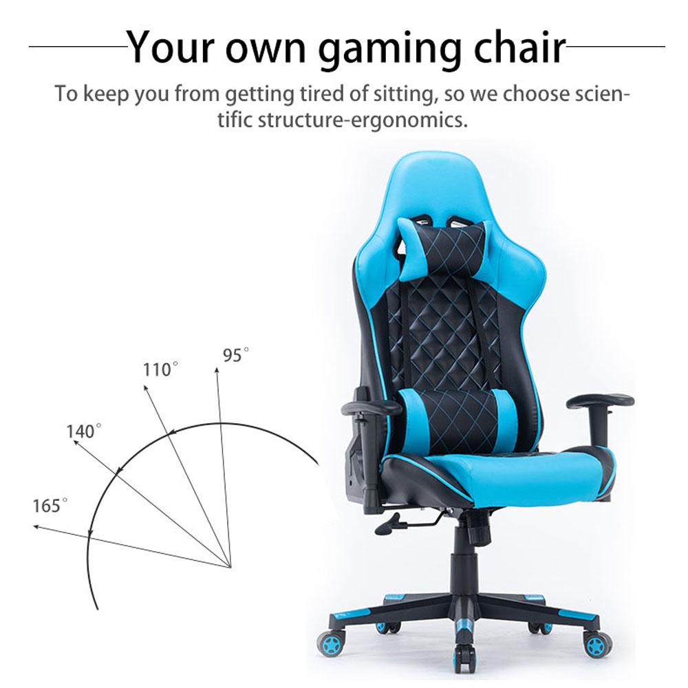 Gaming Chair Ergonomic Racing chair 165° Reclining Gaming Seat 3D Armrest Footrest Green Black