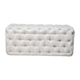 Elsa Tufted Ottoman Beach Boucle White-Rectangular