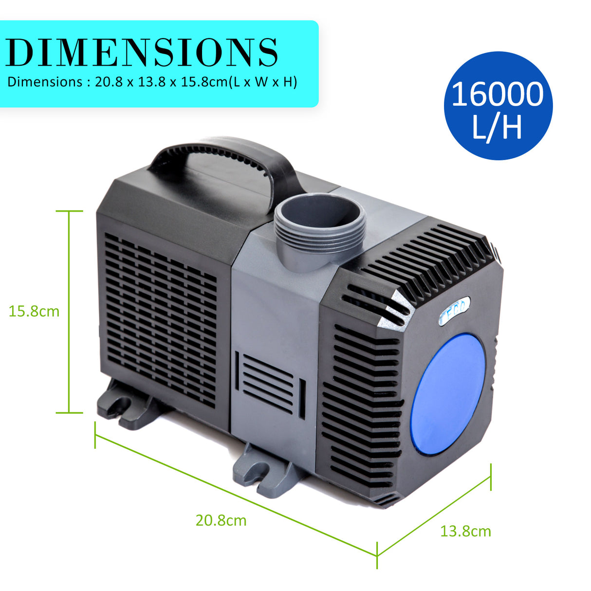 Dynamic Power Aquarium Submersible Pond Water Pump 16000L/H