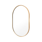 La Bella Gold Wall Mirror Oval Aluminum Frame Makeup Decor Bathroom Vanity 50x75cm