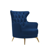 Grand Tufted Lounge - Blue Velvet - Gold Legs