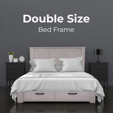 Foxglove Bed Frame Double Size Wood Mattress Base With Storage Drawers - White