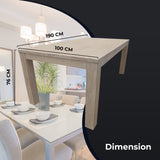 Foxglove Dining Table 190cm Solid Mt Ash Wood Home Dinner Furniture - White