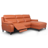 Ella  3 Seater Genuine Leather Sofa Lounge Electric Powered Recliner RHF Chaise Tan