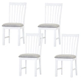 Laelia Dining Chair Set of 4 Solid Acacia Timber Wood Coastal Furniture - White