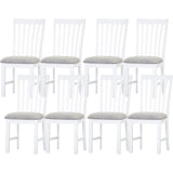 Laelia Dining Chair Set of 8 Solid Acacia Timber Wood Coastal Furniture - White