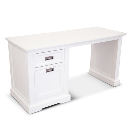 Laelia Study Computer Desk 150cm Office Executive Table Solid Acacia Wood -White