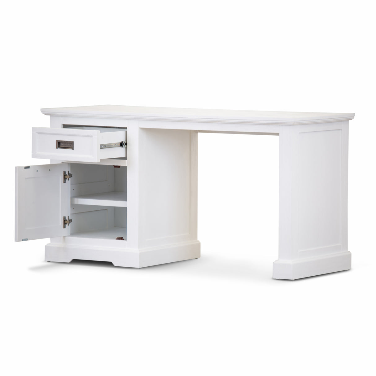 Laelia Study Computer Desk 150cm Office Executive Table Solid Acacia Wood -White