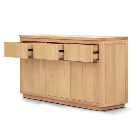 Rosemallow Buffet Table 165cm 3 Door 3 Drawer Solid Messmate Timber - Natural