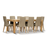 Rosemallow Dining Chair Set of 6 PU Leather Seat Solid Messmate Timber - Silver