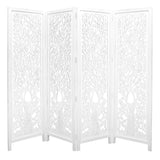 Life Dig 4 Panel Room Divider Screen Privacy Shoji Timber Wood Stand - White