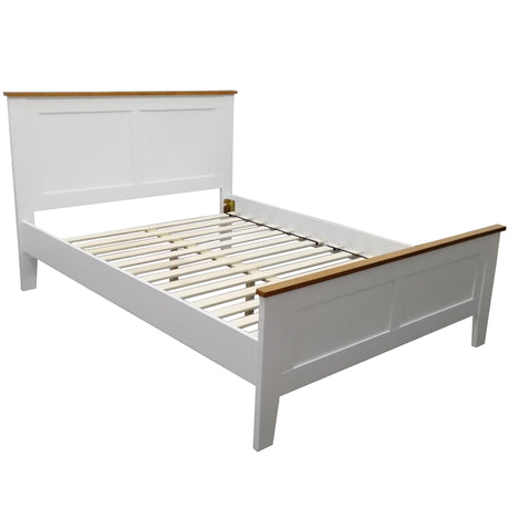 Lobelia Bed Frame Queen Size Base Solid Rubber Timber Wood - White
