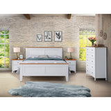 Lobelia Bed Frame Queen Size Base Solid Rubber Timber Wood - White