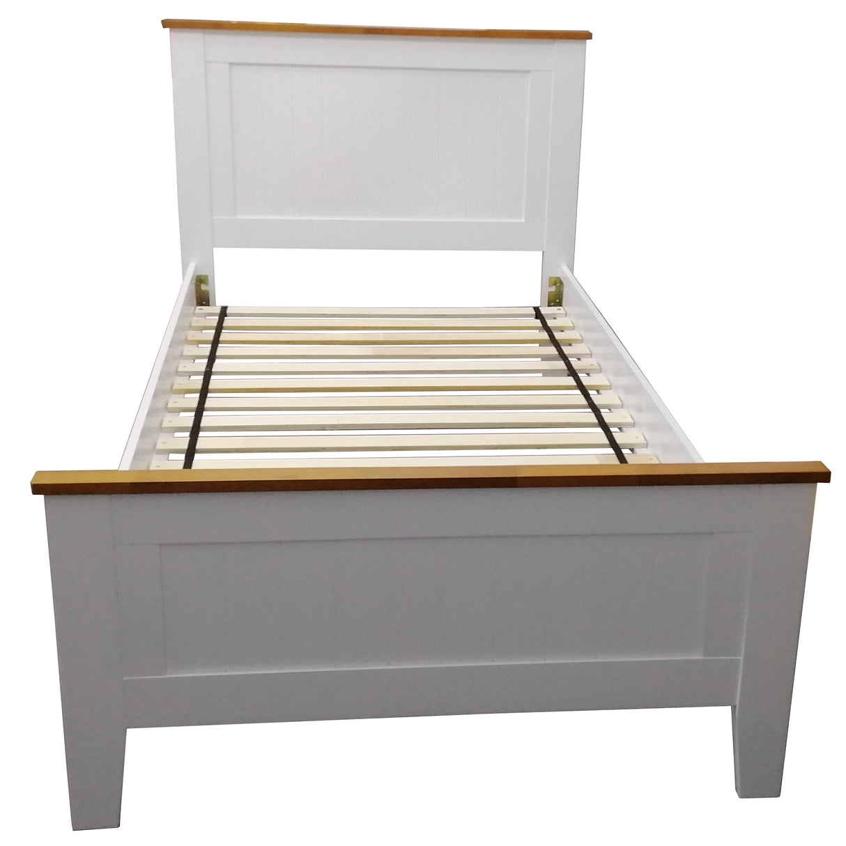 Lobelia Bed Frame King Single Size Base Solid Rubber Timber Wood -White