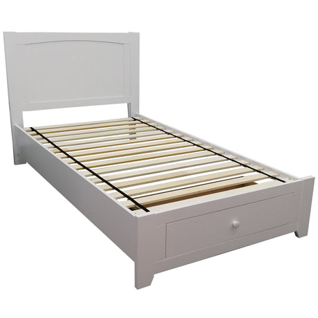 Wisteria Bed Frame King Single Size Base Storage Drawer Timber Wood-WHT
