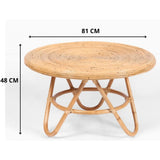 Ember Rattan Round Coffee Table 80cm - Natural