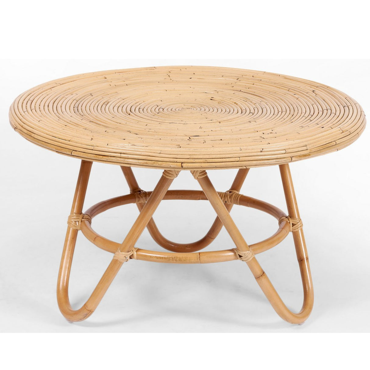 Ember Rattan Round Coffee Table 80cm - Natural