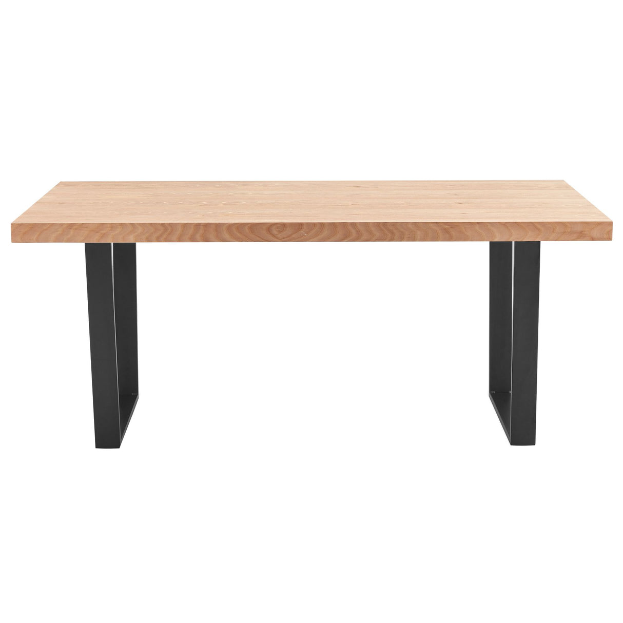 Petunia  Dining Table 210cm Elm Timber Wood Black Metal Leg - Natural