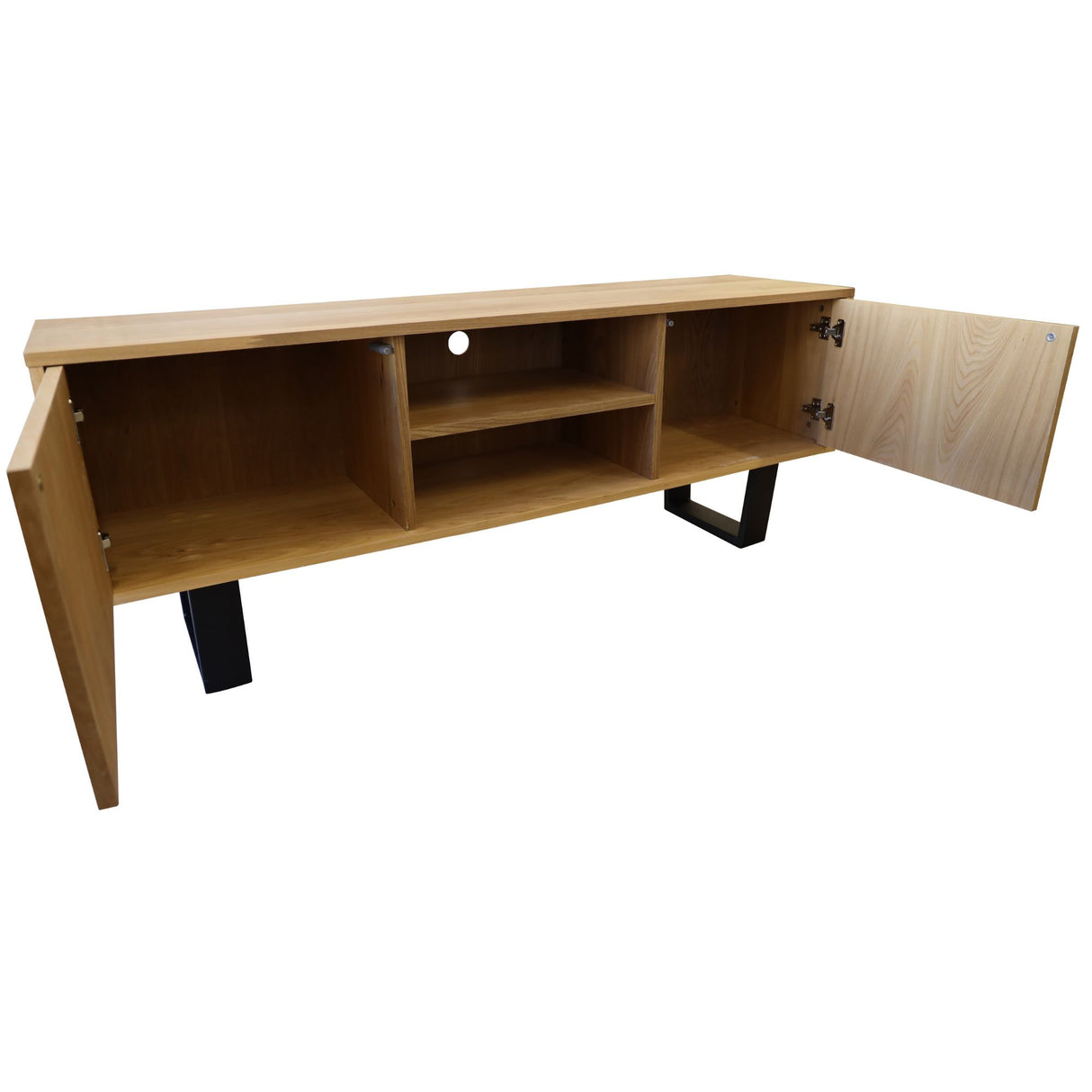 Petunia  ETU Entertainment TV Unit 160cm Elm Timber Wood 2 Door - Natural