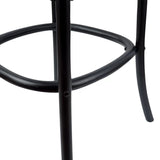 Aster 2pc Crossback Bar Stools Dining Chair Solid Birch Timber Rattan Seat Black